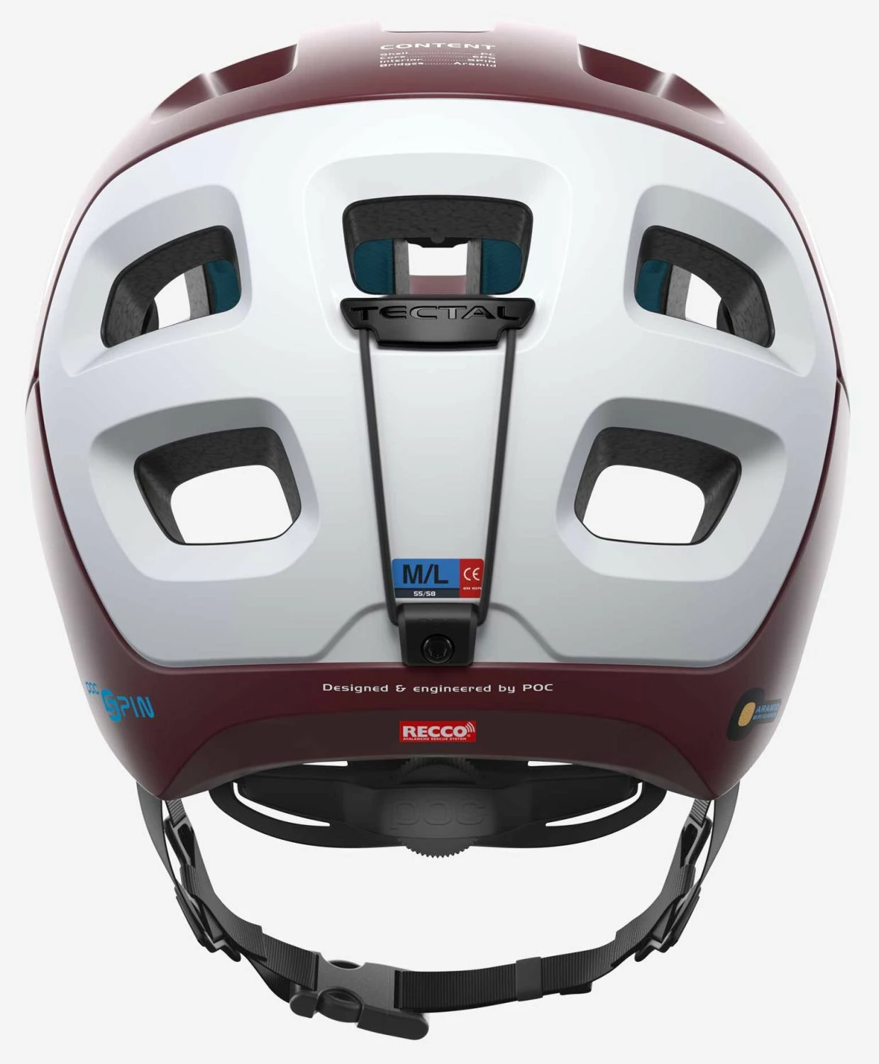 POC Tectal Race Spin Mountainbike-Helm - Propylene Red/Hydrogen White Matt 6 POC Tectal Race Spin Mountainbike-Helm - Propylene Red/Hydrogen White Matt – Bild 4