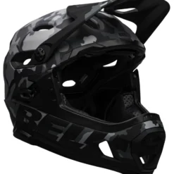 Bell Super DH Spherical MIPS Downhill-Helm - Mat/gloss Black Camo -HelmPro Verkaufs-Shop 210178043 bell super dh flex mips mountain helmet matte gloss black camo front right