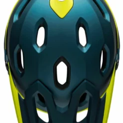Bell Super DH Spherical MIPS Downhill-Helm - Mat/gloss Blue/hi Viz -HelmPro Verkaufs-Shop 210178049 Bell Super DH Spherical mountain helmet matte gloss blue hi viz top