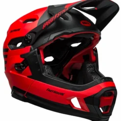 Bell Super DH Spherical MIPS Downhill-Helm - Mat/gloss Red Black Fasthouse -HelmPro Verkaufs-Shop 210178052 Bell Super DH Spherical mountain helmet fasthouse matte red black front right