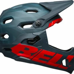 Bell Super DH Spherical MIPS Downhill-Helm - Prism Mat Blue/crims -HelmPro Verkaufs-Shop 210178055 Bell Super DH Spherical mountain helmet prime matte blue crimson right