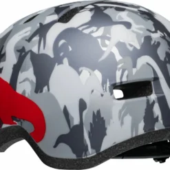 Bell Lil Ripper Kinder Fahrradhelm - Camosaurus -HelmPro Verkaufs-Shop 210208027 bell lil ripper camosaurus matte gray silver back left