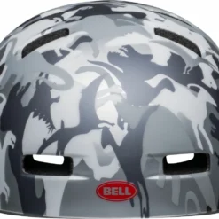 Bell Lil Ripper Kinder Fahrradhelm - Camosaurus -HelmPro Verkaufs-Shop 210208027 bell lil ripper camosaurus matte gray silver front