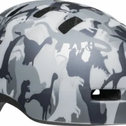 Bell Lil Ripper Kinder Fahrradhelm - Camosaurus -HelmPro Verkaufs-Shop 210208027 bell lil ripper camosaurus matte gray silver front right