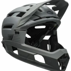 Bell Super Air R Spherical MIPS Downhill/BMX Race Helm- Mat/gloss Gray -HelmPro Verkaufs-Shop 210218019 Bell Super Air R Spherical matte gloss grays front right