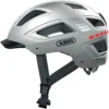 ABUS Hyban 2.0 LED Fahrradhelm - Signal Silver Shiny -HelmPro Verkaufs-Shop ABUS Hyban 2 0 Led Fahrradhelm signal silver shiny 1