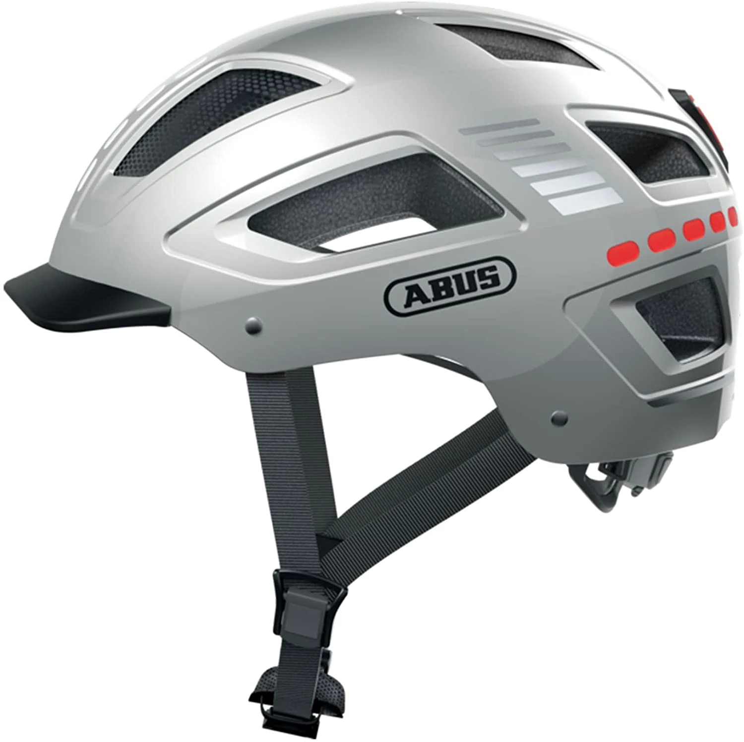 ABUS Hyban 2.0 LED Fahrradhelm - Signal Silver Shiny 3 ABUS Hyban 2.0 LED Fahrradhelm - Signal Silver Shiny