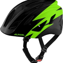 Alpina Pico Kinder Fahrradhelm - Black-green Gloss (glänzend)