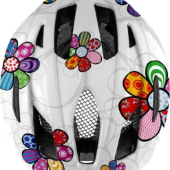 Alpina Pico Kinder Fahrradhelm - Pearlwhite Flower (glänzend) -HelmPro Verkaufs-Shop Alpina Pico Kinder Fahrradhelm white flower 2