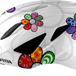 Alpina Pico Kinder Fahrradhelm - Pearlwhite Flower (glänzend) -HelmPro Verkaufs-Shop Alpina Pico Kinder Fahrradhelm white flower 3