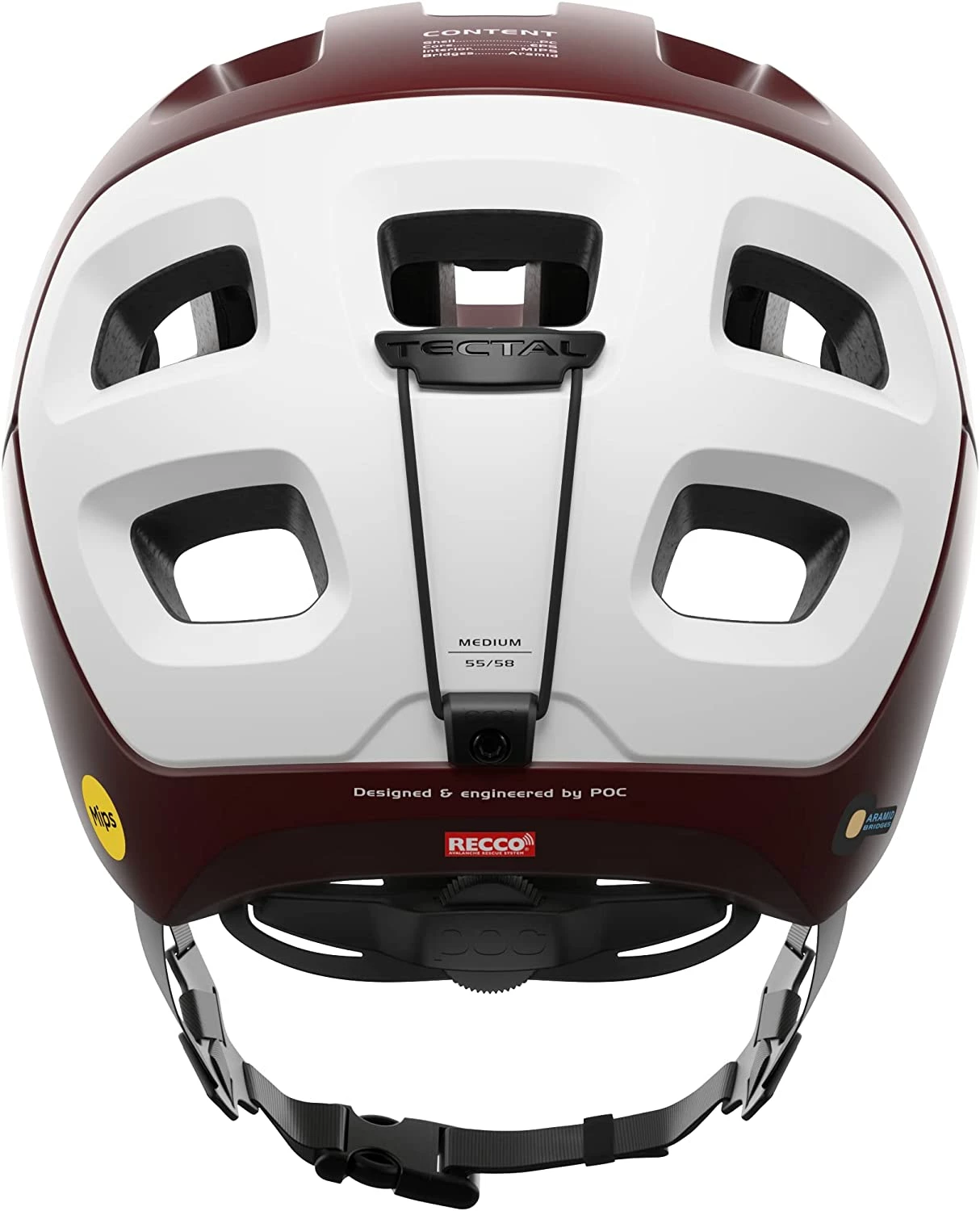 POC Tectal Race MIPS Mountainbike-Helm - Garnet Red/Hydrogen White Matt 6 POC Tectal Race MIPS Mountainbike-Helm - Garnet Red/Hydrogen White Matt – Bild 4